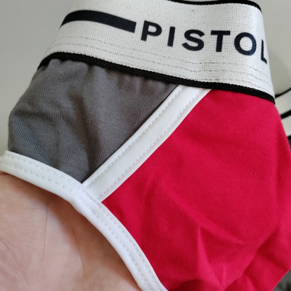 Sold out Pistol Pete Large Small sheer see through rear brief red gray white - Picture 9 of 13